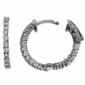 14Kt Gold 1 Ct Lab Grown Huggie Hoop Diamond Earrings